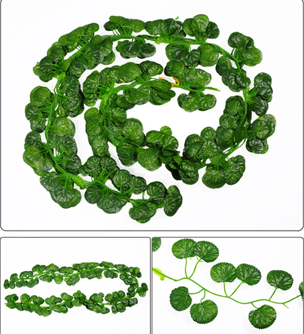 

210CM 12pcs Artificial Ivy Leaf Garland Plants Watermelon Leaves Green Radish Begonia Vine Fake Foliage Flowers Home Decor
