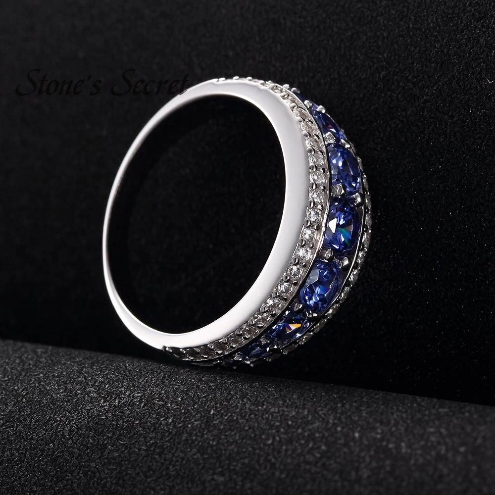 Высокое качество, элегантные обручальные кольца из 925 пробы серебра, AAA, танзанит, CZ, сапфир, камни, кольца для женщин, хорошее ювелирное изделие SR002
