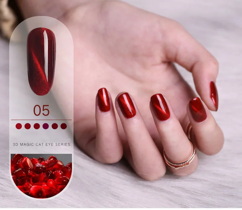Магнитный Гель-лак для ногтей 3D кошачий глаз красное вино Sereies УФ-гель для ногтей впитывающийся 6 цветов Магнитные гель-Лаки маникюрный лак