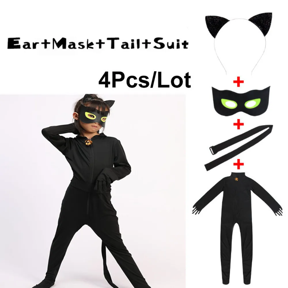 Us 1386 40 Offmagical Ladybug Cat Noir Adult Child Halloween Christmas Costume For Boy Cosplay Kids Party Clothes Mask Clothing Jumpsuit Set On