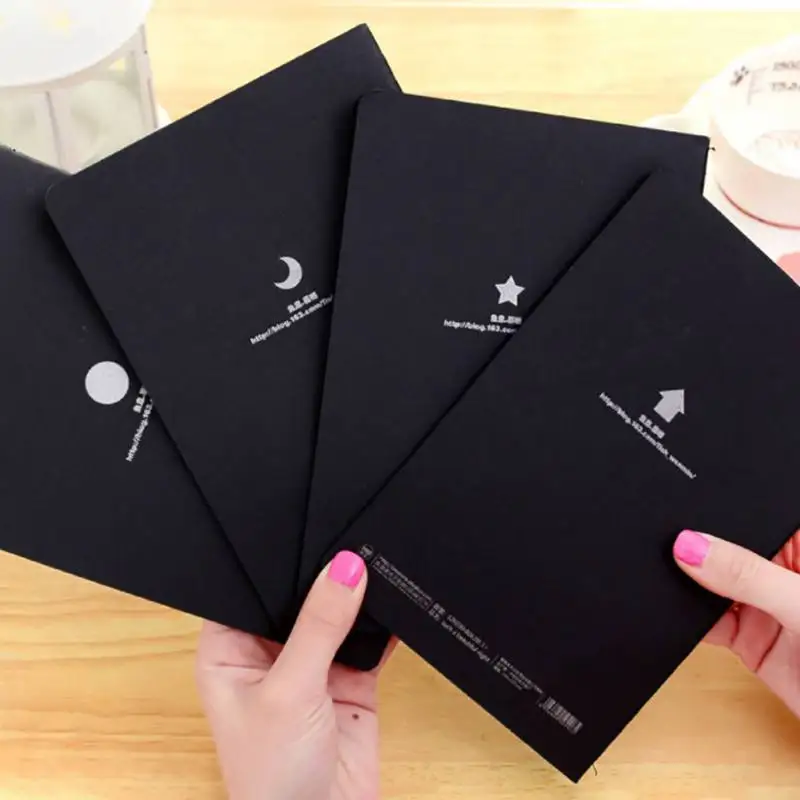 

Hot 1pcs Sketchbook Diary for Drawing Painting Graffiti Soft Cover Black Paper Sketch Book Notebook Office School Supplies Gift