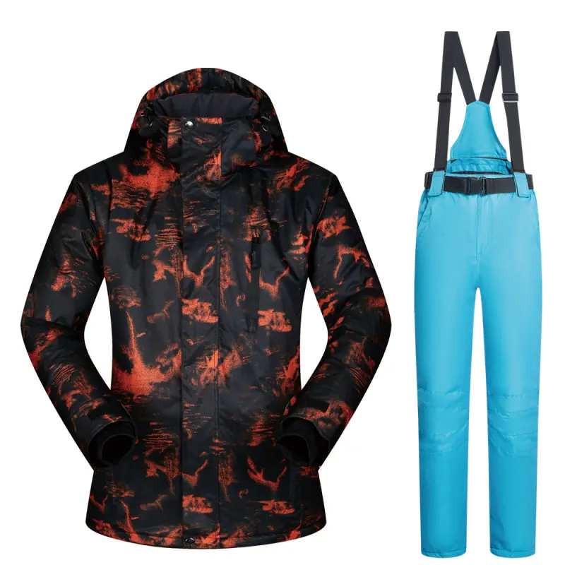 Лыжный костюм для мужчин, новая ветрозащитная водонепроницаемая одежда, лыжная куртка и штаны, зимние комплекты, зимние бренды, лыжные и сноубордические костюмы для мужчин - Цвет: TY02 LIGHT BLUE