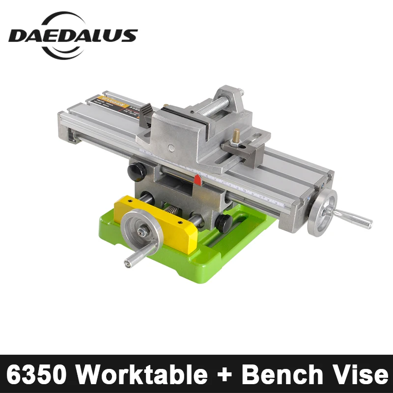 

CNC Fixture 6350 Bench Drill Working Table Multifunctional X Y-axis Adjustment Coordinate + 2.5 Inch Vise For Engraver Machine