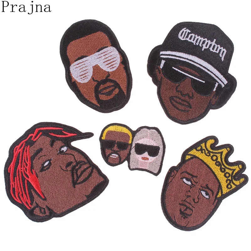 

Prajna Band Patch Rock Hip Hop Boy Punk Biker Embroidered Patches For Clothing Iron On Patches Stripes Sticker Badge Applique