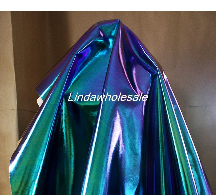 

Laser blue purple leather fabric,sewing cloth,Clothing bag background autumn and winter leather fabric,