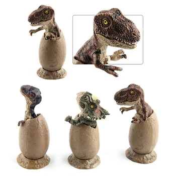 

3pcs/1Set Hatching Dinosaur Eggs Toy Jurassic Dinosaur model simulation egg with base-M15