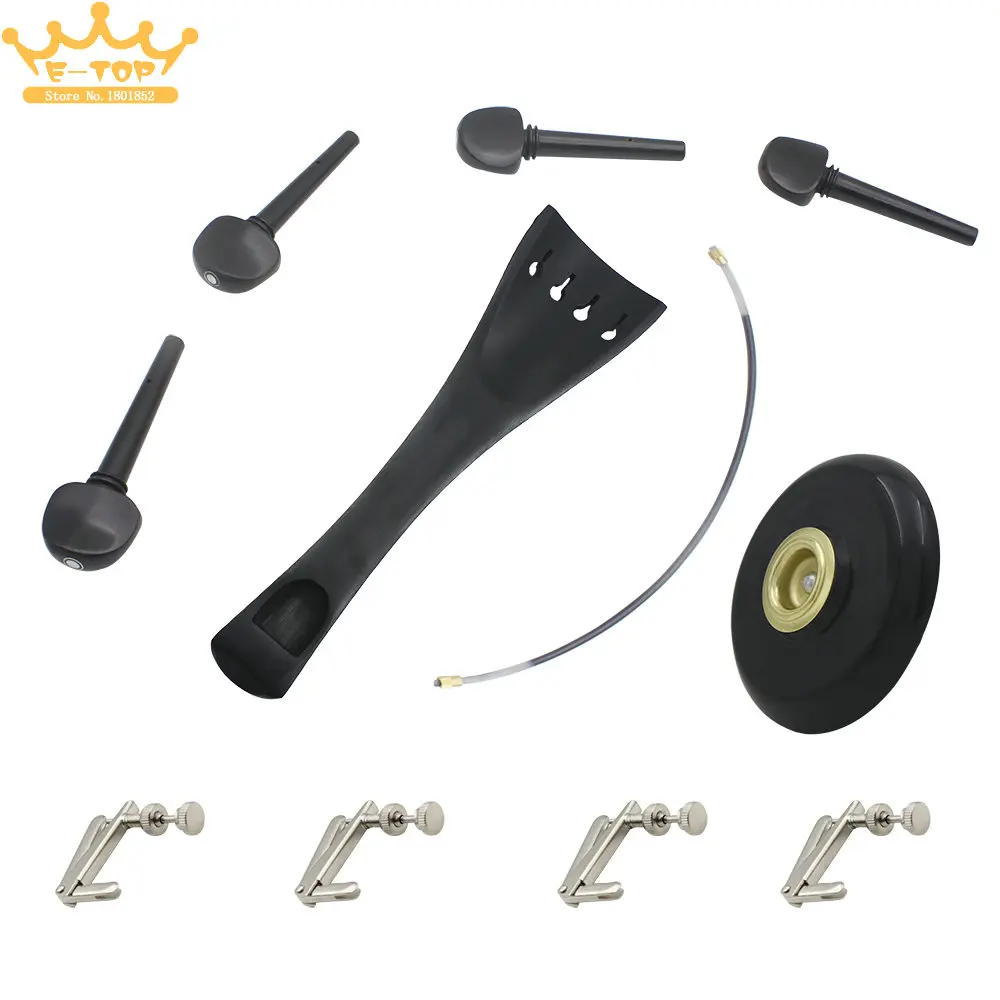 

11 In 1 Set Universal Cello Accessories Kits Units Professional Ebony Material Violoncello Parts Assembly Component