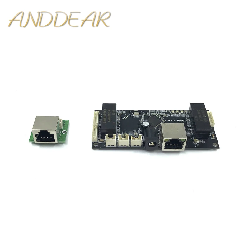 Industrial Ethernet Switch Module 10/100/1000mbps 4 port PCBA board OEM Auto-sensing Ports Motherboard | Компьютеры и офис