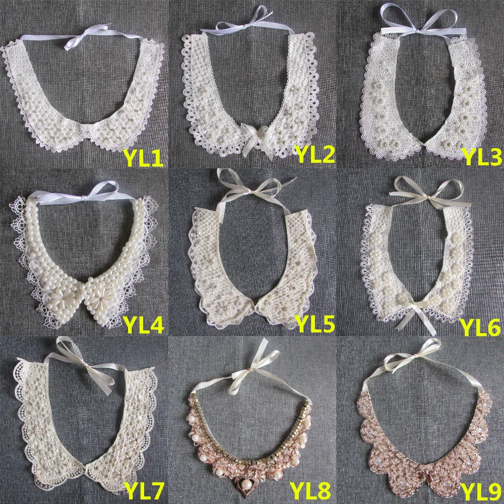 

hot sell 16 kind fashion Exquisite Embroidery Lace collar Sewing Applique Lace Collar Neckline Collar Applique 1pcs sell