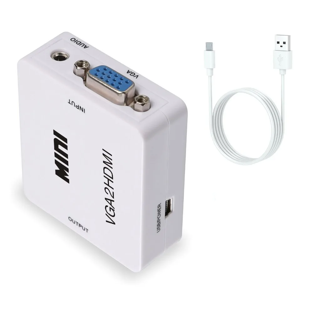 Мини 1080P VGA в HDMI конвертер VGA2HDMI конвертер разъем с аудио для ПК ноутбука к HDTV проектору