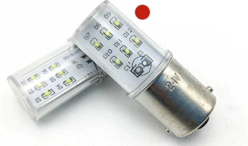 B15S светодиодный SMD сигнальная лампа индикатора 12 в 24 в 36 в 110 В 220 в одиночный контакт B15 байонетный индикатор сигнал тревоги красный светильник 10 шт