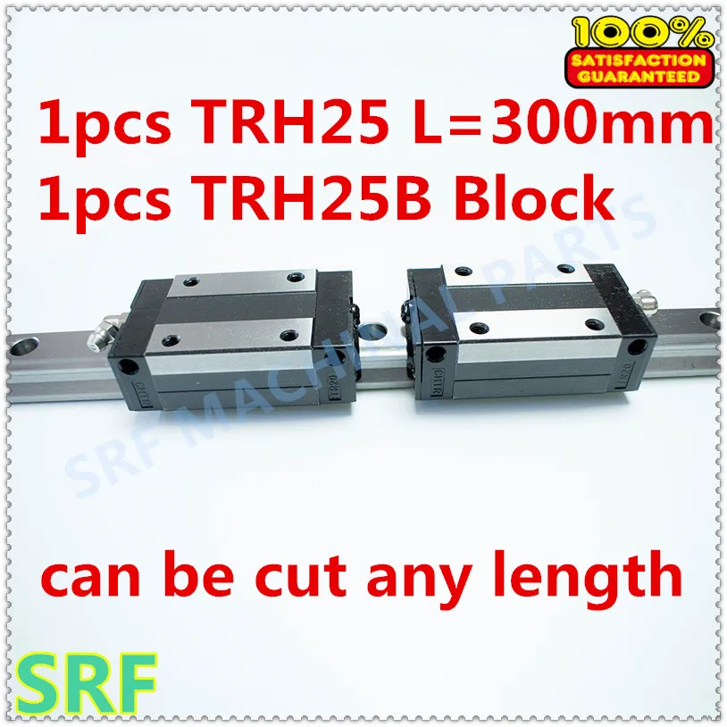 

100% New Original 25mm Precision Linear Guide Rail 1pcs TRH25 L=300mm +1pcs TRH25B Square linear block for CNC