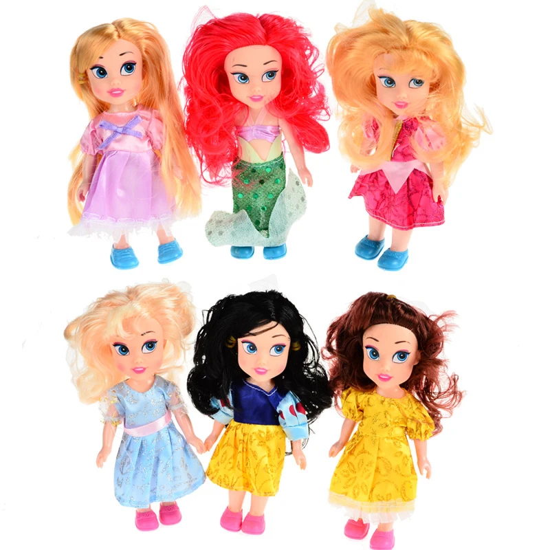 

BOHS Animators Dolls Princess Snow White Ariel Rapunzel Cinderella Aurora Belle Gift for Girls Baby Toys 6.5inch/16cm