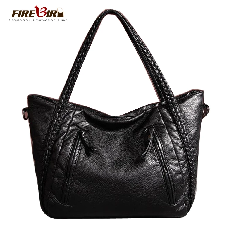 

FIREBIRD!WOMEN LEATHER HANDBAGS CROSSBODY BAGS FOR WOMEN BLACK SOFT SKIN FEMALE POUCH LARGE SHOULDER BAGS BOLSOS MUJER FN317