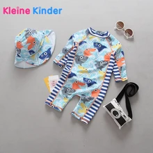 Детские купальники для маленьких мальчиков Сыпь гвардии Набор с длинными рукавами комбинезон купальник для мальчиков и девочек, купальный костюм для купания, сёрфинга Дайвинг костюмы