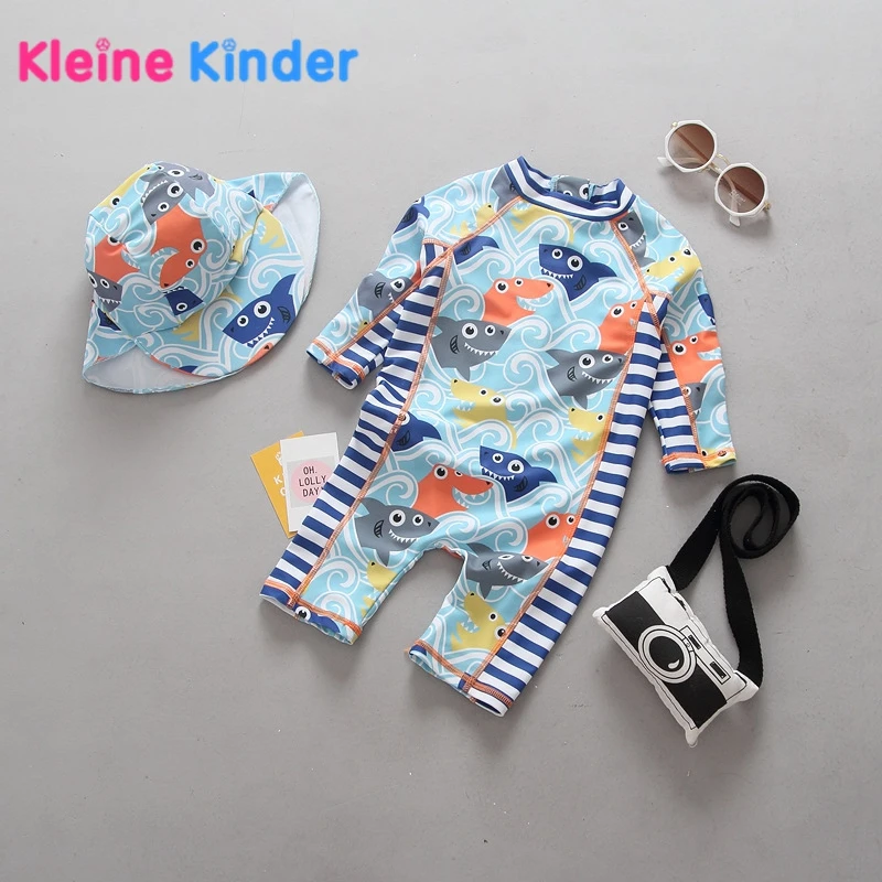 الاطفال ملابس طفل رضيع طفح الحرس تعيين طويلة الأكمام بذلة للبنات الأولاد بدلة السباحة الاستحمام تصفح الغوص ازياء