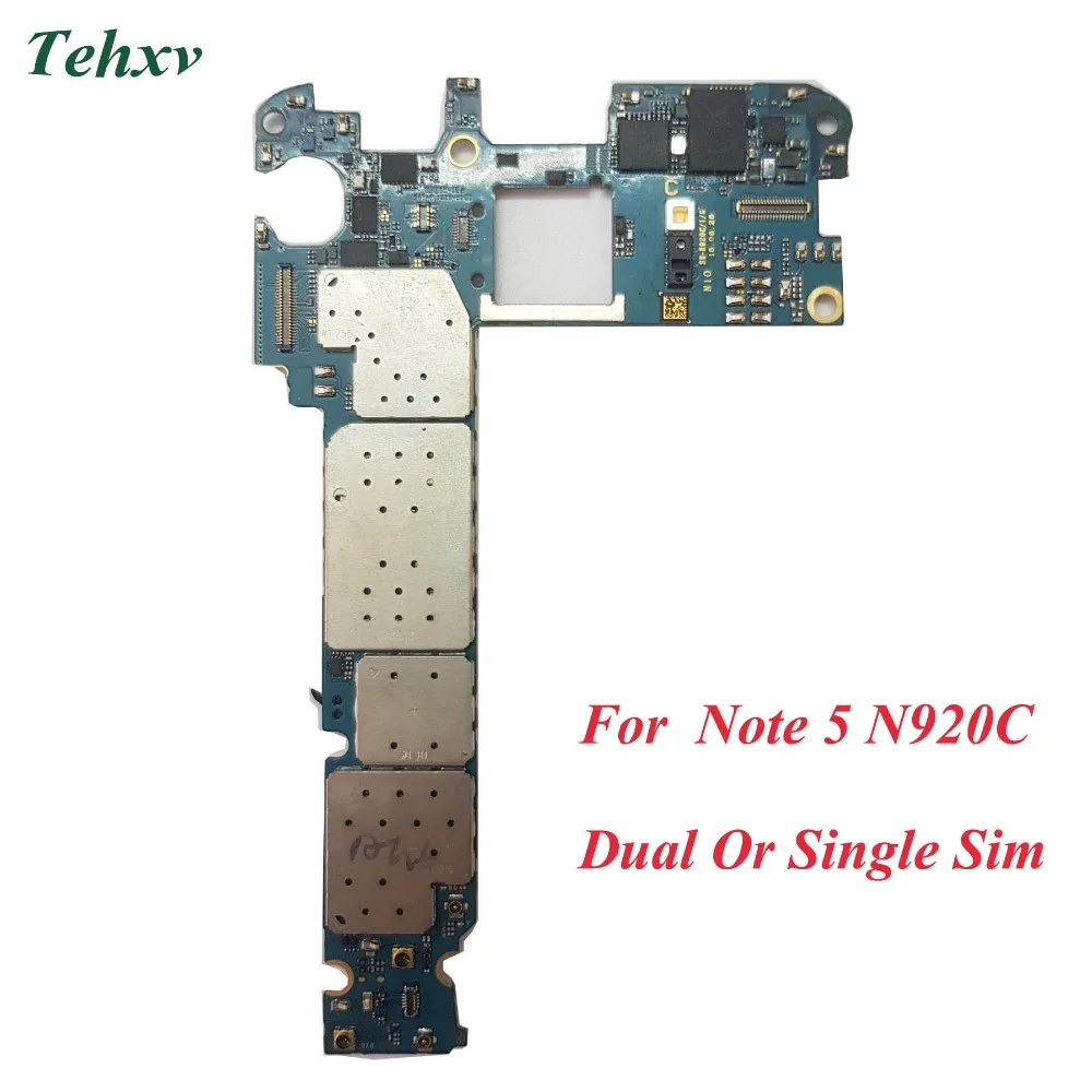 

Tehxv 100% Original Unlocked Replacement for Samsung Galaxy Note 5 N920C Motherboard Android 7,Dual Single Sim