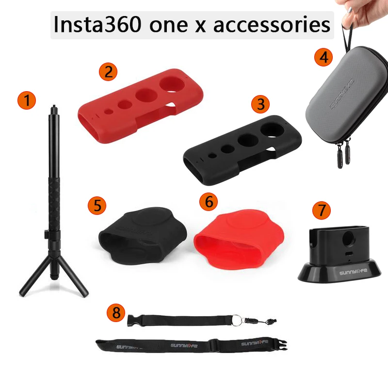 Insta360 ONE X селфи палка+ рукоятка/стенд База стабилизатор/средства ухода за кожей Шеи Ремень/миниатюрная сумка для хранения для Insta360 One X интимные аксессуары