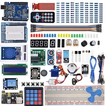 Самый полный стартовый комплект для Arduino UNO R3 с подарочной rfid-картой/релейным модулем/шаговым двигателем/Включая учебник