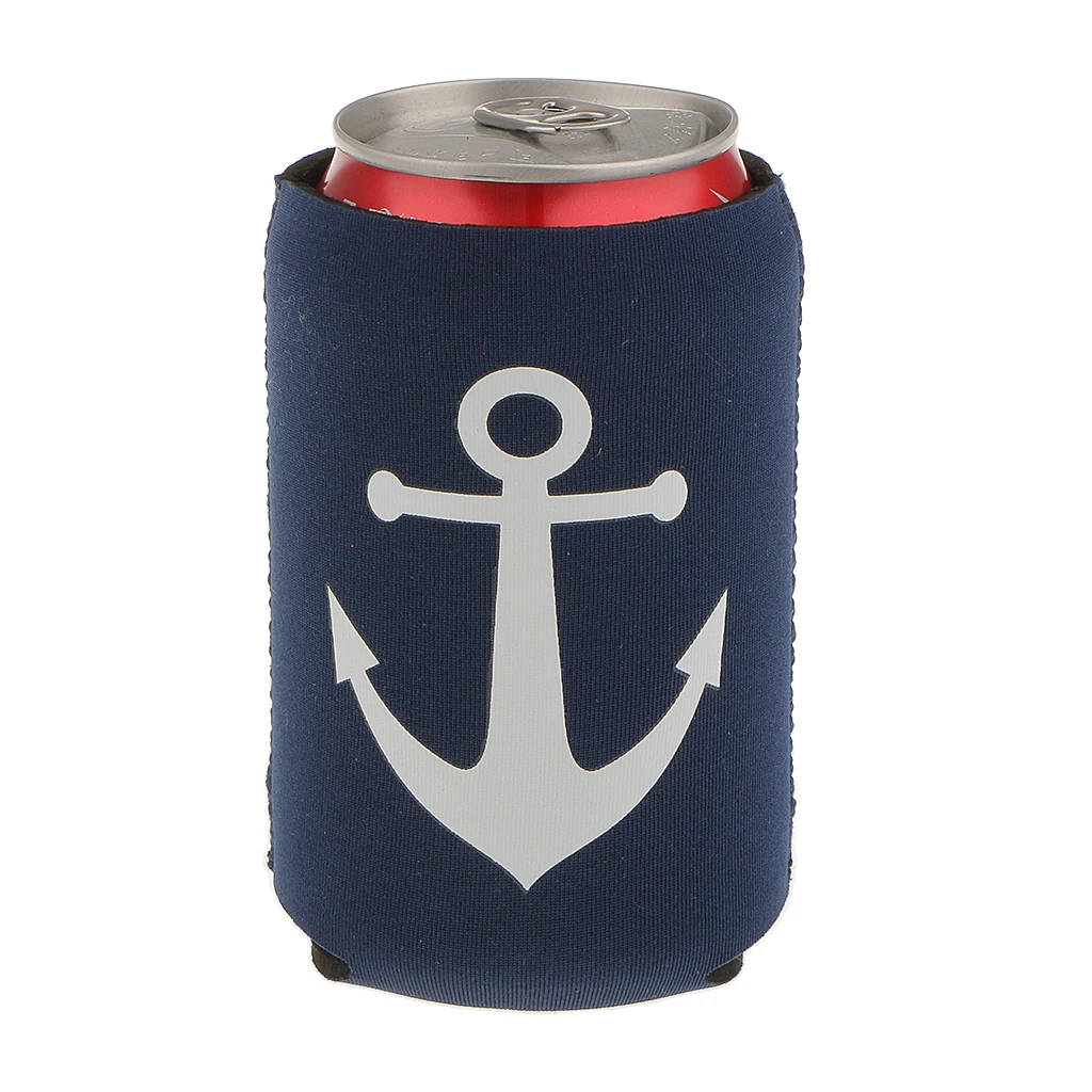 1 Pair Anchor Vintage Soda Beer Stubby Can Cooler Chilling Holder Wrap New