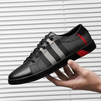 

Genuine Leather Casual Shoes outdoor Fashion Men Sneakers oxfords spring lace up Breathable Comfortable Men Shoes Moccasin 38-46