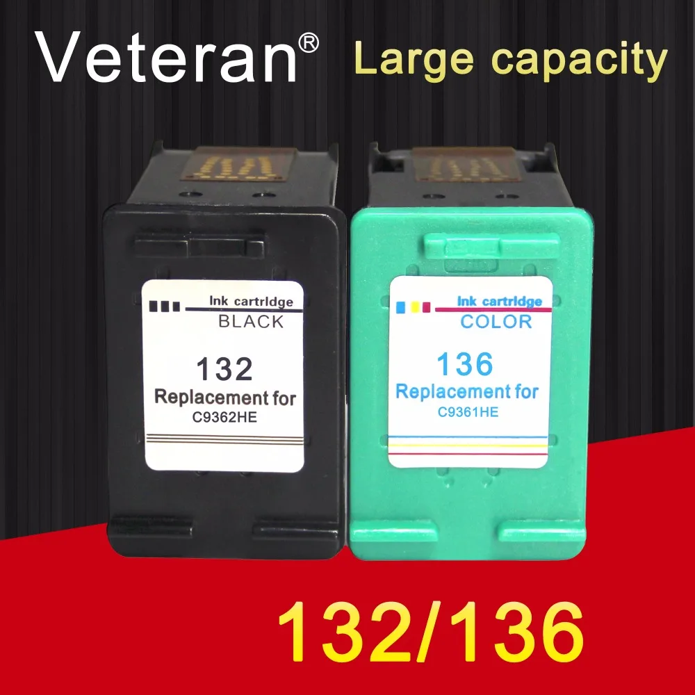 Чернильный картридж Veteran 132 136 сменный для hp Photosmart 2573 C3183 1513 Officejet 6213 D4163