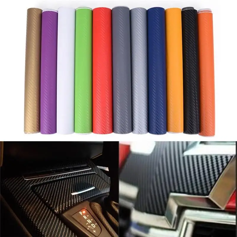 

1pcs x 30CM x 1.27Meter 3D Carbon Fibre Vinyl Wrap Sticker Film Sheet 10 Colors