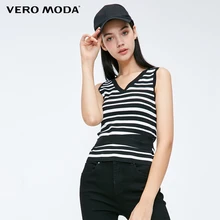 Vero Moda Женская OL стиль v-образным вырезом полосатый на шнуровке без рукавов свитер вязаный | 318324562