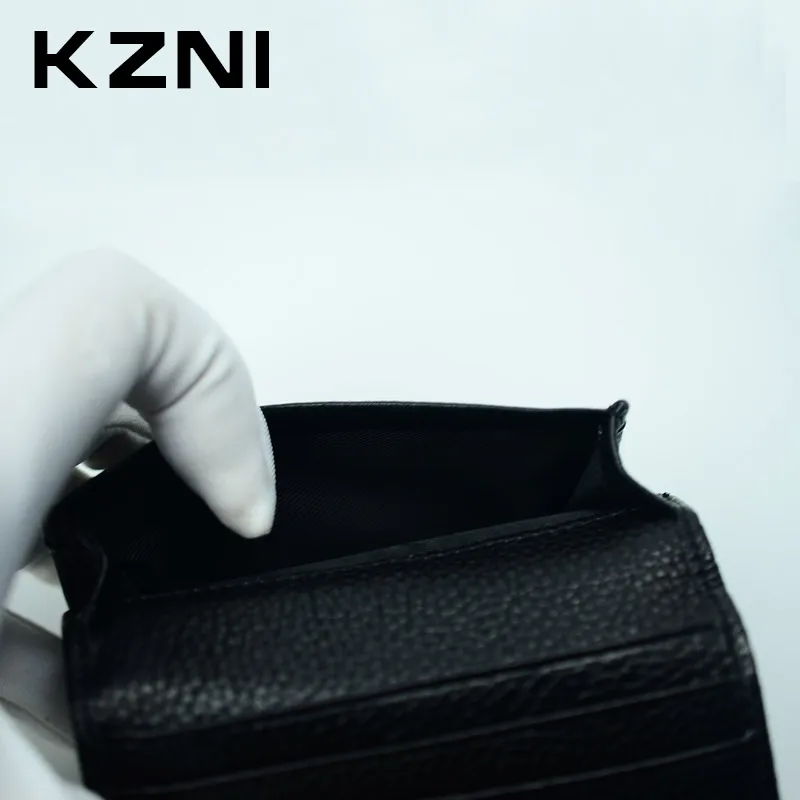 KZNI кожаный кредитный бизнес мужской держатель для карт Чехол кошельки из