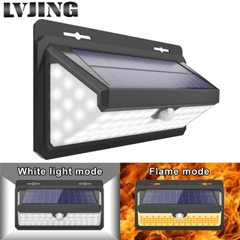 

LVJING 158 LED 500LM Waterproof Solar PIR Motion Sensor Wall Lamp White Light Simulation Flame Light 3 Mode Security Solar Light