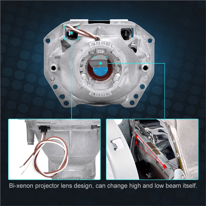 Пара 3 0 дюймов HID Bi xenon объектив для проектора фары дальнего и ближнего света Hella 5