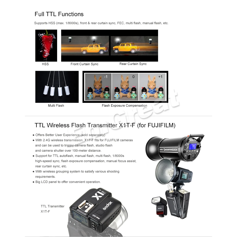 Godox TT685F 2 4G HSS 1/8000S TTL GN60 Вспышка Speedlite/фотовспышка с беспроводным триггером для