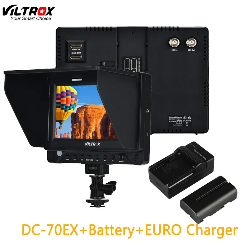 Viltrox DC-70EX 7 ''4 K Профессиональная HD камера видео монитор ЖК-дисплей 1024*600 HDMI SDI вход для DSLR Canon Nikon видеокамеры - Цвет: US plug