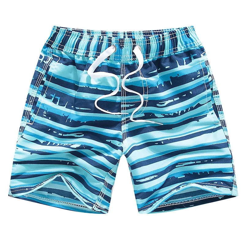

Summer Cool Boy Casual Beach Shorts Youth Big Children Swimming Trunks Sweatpants Printed Stripes Comfortable Fabric 4T-14T