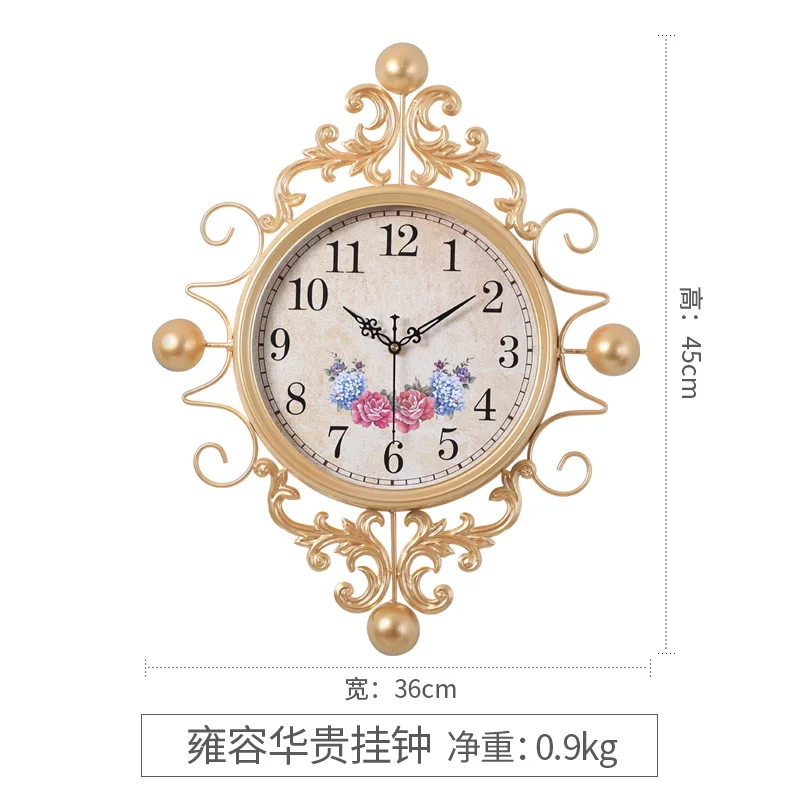 Floral Handmade Wrought Wall Clock A-36X45cm  