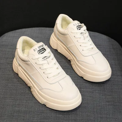 Casual Blanc Femmes 1 2019 De Nouvelle Sauvages D'hiver Chaussures Et Plates Version Automne Coréenne Avec Épais mvwNO8n0