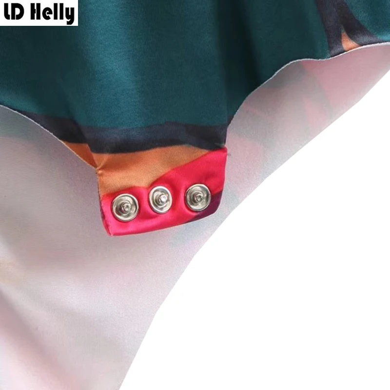 LD Helly 2018 сексуальные боди Блузы с глубоким v образным вырезом и цветочным принтом