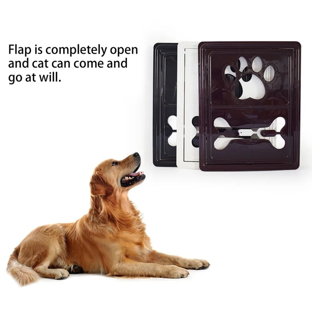 PP Pet Cat Puppies Dog Gates Door Lockable Safe Hanging Flap