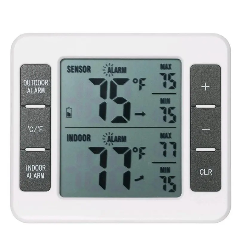 

Digital Thermometer Temperature Meter Weather Station tester + Wireless Outdoor Transmitter 0-50C with C/F Max Min Value Display