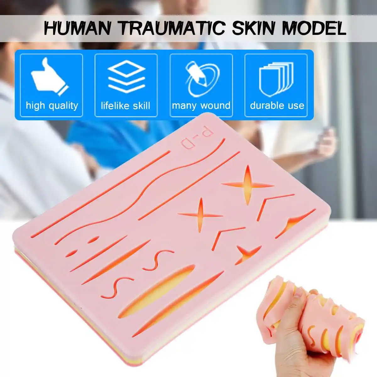 

Medical Skin Suture Surgical Training Kit Pad Suture Training Kit Suture Pad Trauma Accessories for Practice and Training Use