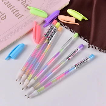 

KOQZM 1 pc Rainbow Multiple Colors Marker Highlighter Writing Pen Stationery School Office Kid gift papelaria Fluorescent pen