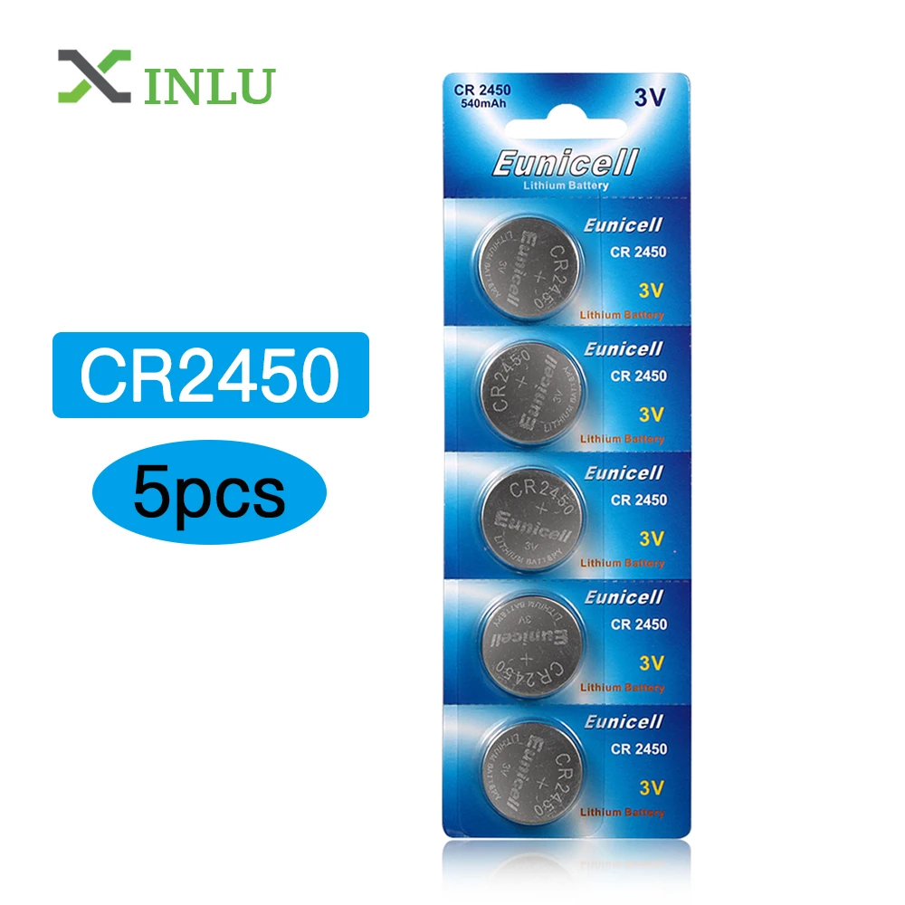 

5pcs/lot CR2450 2450 ECR2450 KCR2450 5029LC LM2450 button cell coin battery 3V lithium watch Battery, XINLU battery