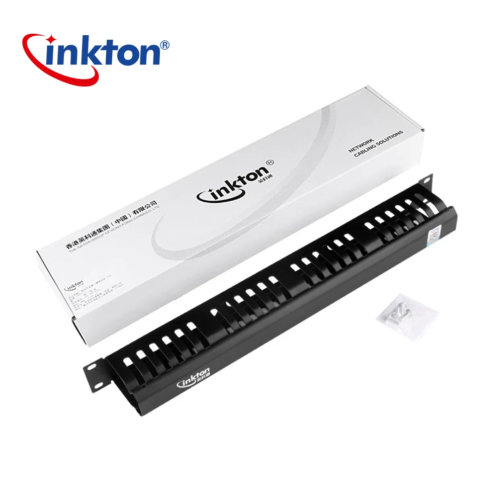 Inkton 19 дюймовый 1U 24 порта металлический кабель управления для монтажа в стойку