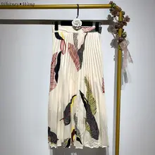 WHITNEY WANG летняя модная уличная юбка в складку с принтом женские юбки