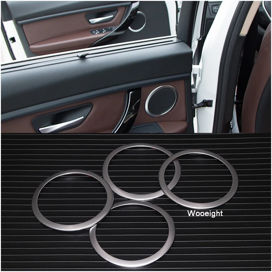 Wooeight 4Pcs ABS Chrome Car Interior Door Stereo Speaker Sound Trim Cover Ring For BMW 3 Series F30 F34 Sedan 2013-2018 | Автомобили и