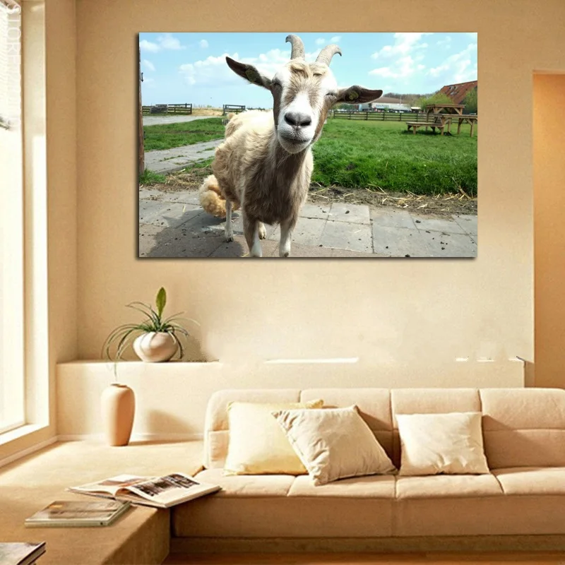 Modular Picture Unframed Cute Goat Animal Canvas Wall Art Picture HD