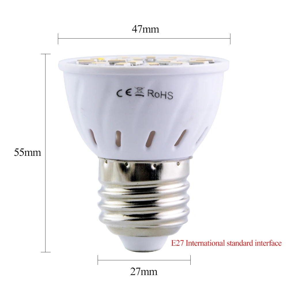 Светодиодный светильник E27 4 Вт 6 8 светодиодный 110 В 220 SMD 5733 точечный для украшения
