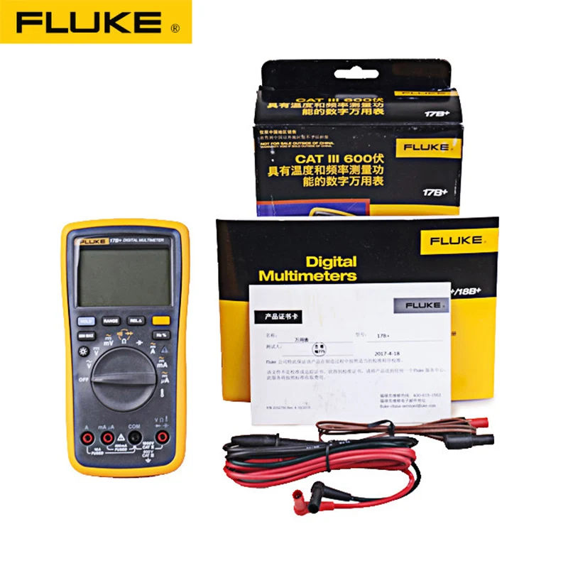 Fluke 15B+/17B+/18B+/12E+ плюс Автоматический цифровой Диапазон мультиметр DMM AC/DC/диод/R/C напряжение тока тестер