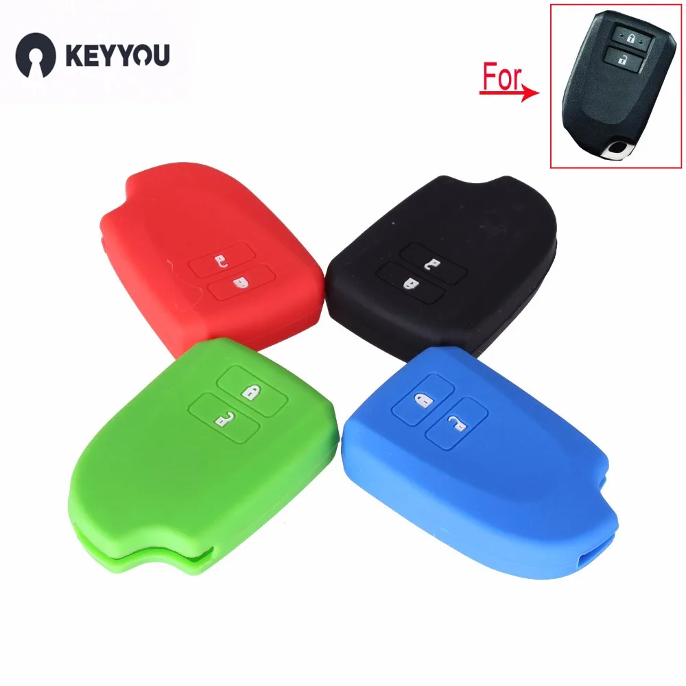 

KEYYOU Silicone Car Key Cover Case For Toyota Vios 2 Button Key Case Cover