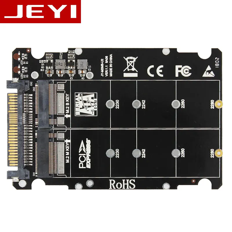 JEYI U2BOX+ U2X16 U.2 SFF-8639 адаптер PCIe U2 2,5 'SSD PCI-E X4 X16 intel PCIe3.0 PCI-E3.0 GEN3 M-KEY b-ключ карта AHCI Dual power